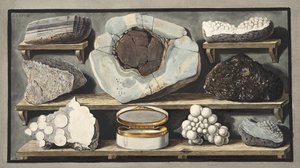 由威廉·汉密尔顿爵士（1730-1803）发表的作者在维苏威火山上发现了奇怪的石头，牌照XXXXVIII，来自&39;Campi Phlegraei：对两个西西里火山的观察&39;，publi